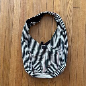 Striped Black and White Shoulder Bag